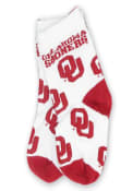 Oklahoma Sooners Baby Allover Team Logo Quarter Socks - White
