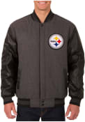 Pittsburgh Steelers Reversible Logo Heavyweight Jacket - Charcoal