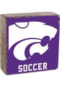 K-State Wildcats 6x6x2 Soccer Rustic Block Sign