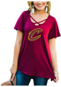 Cleveland Cavaliers Womens Gameday Couture Cross the Line Scoop Neck T-Shirt - Red