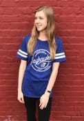 Kansas Jayhawks Womens Gameday Couture Just My Stripe Crew Neck T-Shirt - Blue