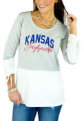 Kansas Jayhawks Womens Gameday Couture Calling the Shots Scoop Neck T-Shirt - Blue