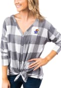 Kansas Jayhawks Womens Gameday Couture Check Your Facts Dress Shirt - White