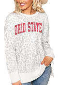 Ohio State Buckeyes Womens Gameday Couture Hide and Chic Leopard Crew Sweatshirt - Grey