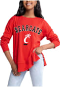 Gameday Couture Womens Red Cincinnati Bearcats Side Slit Crew Sweatshirt