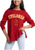 Iowa State Cyclones Womens Gameday Couture Side Slit Crew Sweatshirt - Crimson