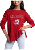 Oklahoma Sooners Womens Gameday Couture Side Slit Crew Sweatshirt - Crimson