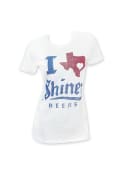 Shiner Beers Womens White I Texas Heart Shiner Short Sleeve T Shirt