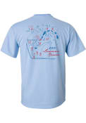 Kansas Jayhawks Rim Rock 19 Map T Shirt - Light Blue