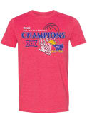 Kansas Jayhawks 2022 Big 12 Basketball Champions Fashion T Shirt - Red