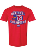 Kansas Jayhawks 2022 National Champions Flag Fashion T Shirt - Red