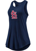 St Louis Cardinals Womens Majestic Synthetic Official Logo Tank Top - Navy Blue