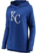 Kansas City Royals Womens Majestic Synthetic Official Logo Hooded Sweatshirt - Blue