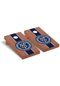 New York City FC Rosewood Stained Regulation Cornhole Tailgate Game