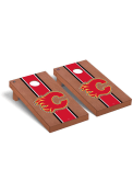 Calgary Flames Rosewood Stained Regulation Cornhole Tailgate Game