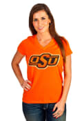 Oklahoma State Cowboys Womens Orange Nikki T-Shirt