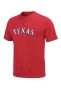 Majestic Texas Rangers Red Wordmark Texas Tee