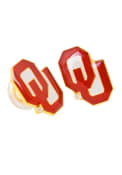 Oklahoma Sooners Womens Logo Post Earrings - Crimson