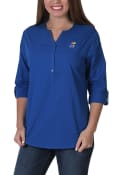 Kansas Jayhawks Womens Dot Tunic Dress Shirt - Blue
