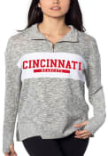 Grey Womens Cincinnati Bearcats Cozy 1/4 Zip Pullover