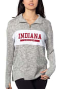 Indiana Hoosiers Womens Cozy 1/4 Zip Pullover - Grey