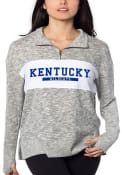Kentucky Wildcats Womens Cozy 1/4 Zip Pullover - Grey