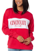 Red Womens Cincinnati Bearcats Pennant Crew Sweatshirt