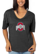 Ohio State Buckeyes Womens V Happy Jersey T-Shirt - Black
