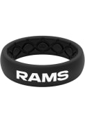 Los Angeles Rams Womens Groove Life Thin Black Silicone Ring - Black