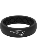 New England Patriots Womens Groove Life Thin Black Silicone Ring - Black