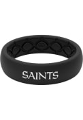 New Orleans Saints Womens Groove Life Thin Black Silicone Ring - Black