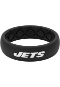 New York Jets Womens Groove Life Thin Black Silicone Ring - Black