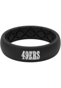 San Francisco 49ers Womens Groove Life Thin Black Silicone Ring - Black