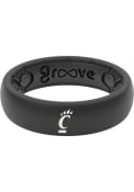 Groove Life Thin White Logo Silicone Cincinnati Bearcats Womens Ring - Black