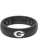 Georgia Bulldogs Womens Groove Life Thin White Logo Silicone Ring - Black