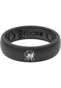 Maryland Terrapins Womens Groove Life Thin White Logo Silicone Ring - Black