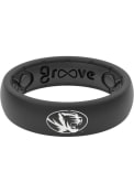 Missouri Tigers Womens Groove Life Thin White Logo Silicone Ring - Black