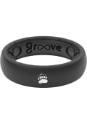 Montana Grizzlies Womens Groove Life Thin White Logo Silicone Ring - Black