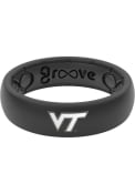 Virginia Tech Hokies Womens Groove Life Thin White Logo Silicone Ring - Black