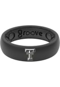 Texas Tech Red Raiders Womens Groove Life Thin White Logo Silicone Ring - Black