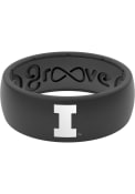 Illinois Fighting Illini Groove Life White Logo Silicone Ring - Black
