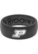 Purdue Boilermakers Groove Life White Logo Silicone Ring - Black