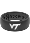 Virginia Tech Hokies Groove Life White Logo Silicone Ring - Black