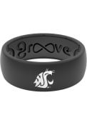 Washington State Cougars Groove Life White Logo Silicone Ring - Black