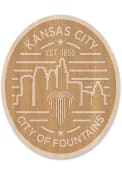 Kansas City Wooden Oval Cityscape Stickers