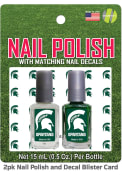 Michigan State Spartans Nail Polish and Decal Duo Cosmetics