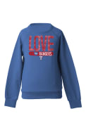 Texas Rangers Girls Sequin Crew Sweatshirt - Blue