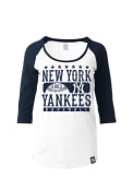 New York Yankees Womens Athletic White Scoop Neck Tee