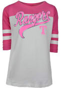 Texas Rangers Girls Pink Sequin Script Long Sleeve T-shirt