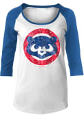 Chicago Cubs Womens Cooperstown White Scoop Neck Tee